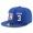 New York Giants #3 Josh Brown Snapback Cap NFL Player Royal Blue with White Number Stitched Hat