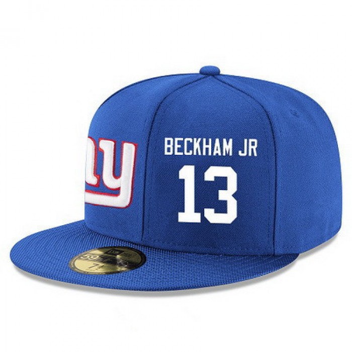 New York Giants #13 Odell Beckham Jr Snapback Cap NFL Player Royal Blue with White Number Stitched Hat