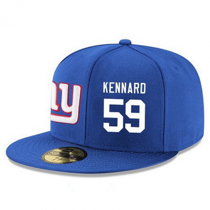 New York Giants #59 Devon Kennard Snapback Cap NFL Player Royal Blue with White Number Stitched Hat
