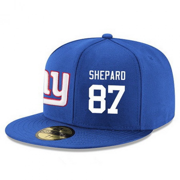 New York Giants #87 Sterling Shepard Snapback Cap NFL Player Royal Blue with White Number Stitched Hat