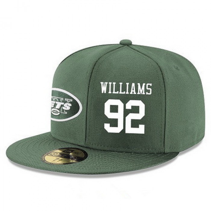 New York Jets #92 Leonard Williams Snapback Cap NFL Player Green with White Number Stitched Hat