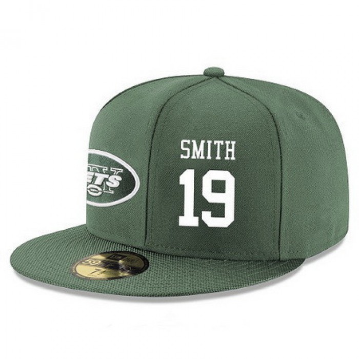 New York Jets #19 Devin Smith Snapback Cap NFL Player Green with White Number Stitched Hat