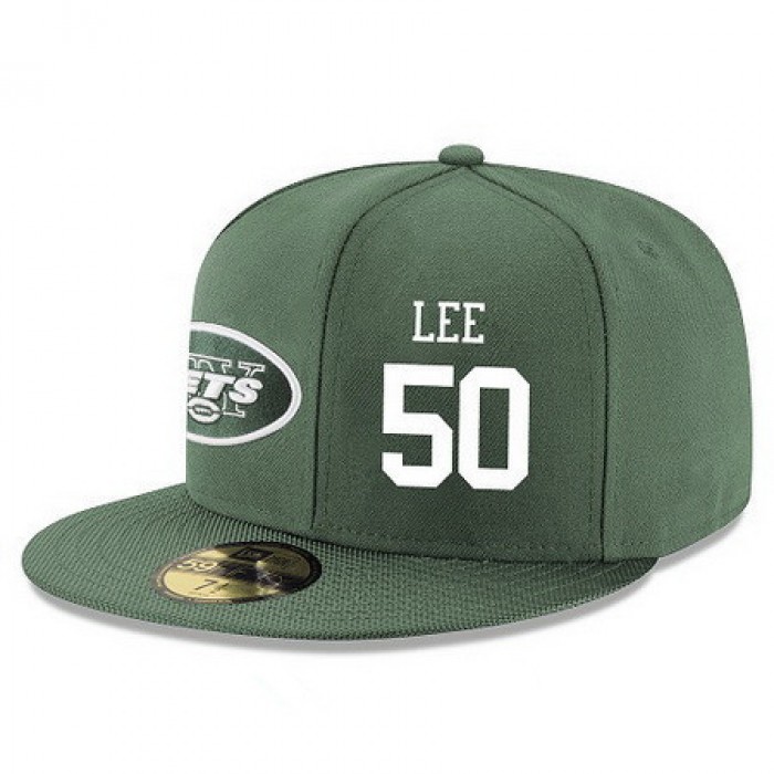 New York Jets #50 Darron Lee Snapback Cap NFL Player Green with White Number Stitched Hat