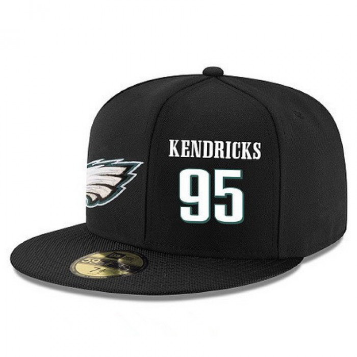 Philadelphia Eagles #95 Mychal Kendricks Snapback Cap NFL Player Black with White Number Stitched Hat