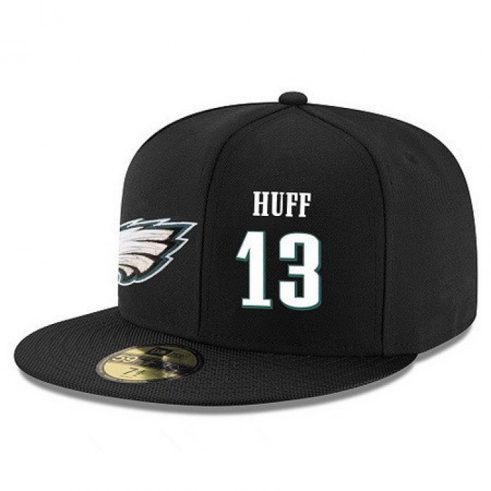Philadelphia Eagles #13 Josh Huff Snapback Cap NFL Player Black with White Number Stitched Hat