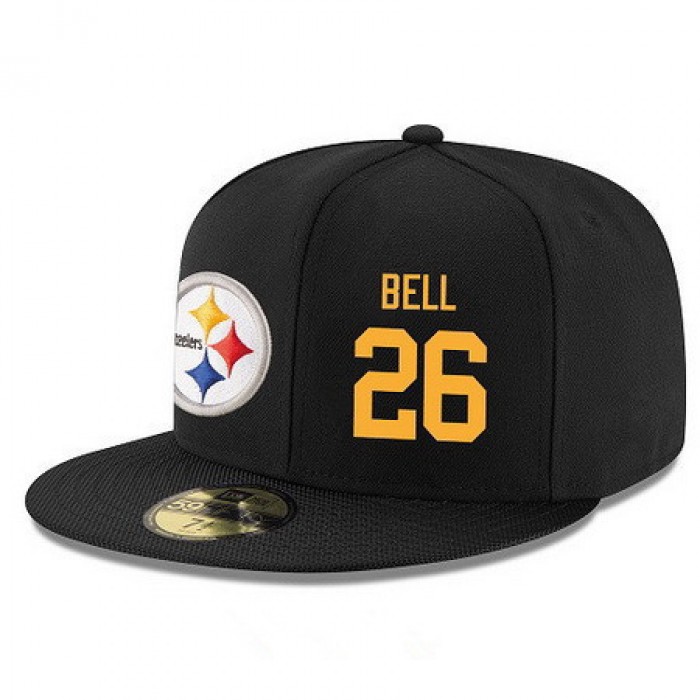 Pittsburgh Steelers #26 Le'Veon Bell Snapback Cap NFL Player Black with Gold Number Stitched Hat