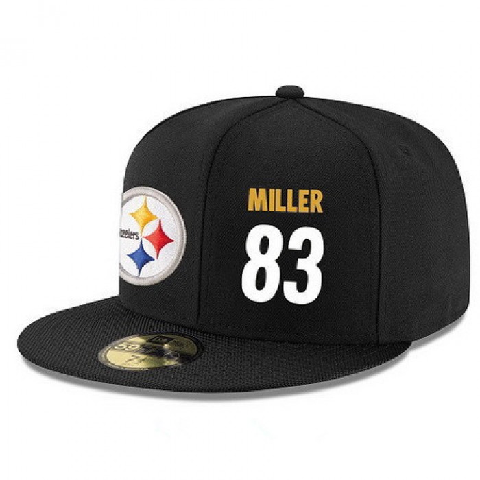 Pittsburgh Steelers #83 Heath Miller Snapback Cap NFL Player Black with White Number Stitched Hat