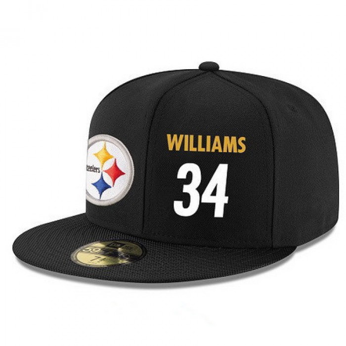 Pittsburgh Steelers #34 DeAngelo Williams Snapback Cap NFL Player Black with White Number Stitched Hat