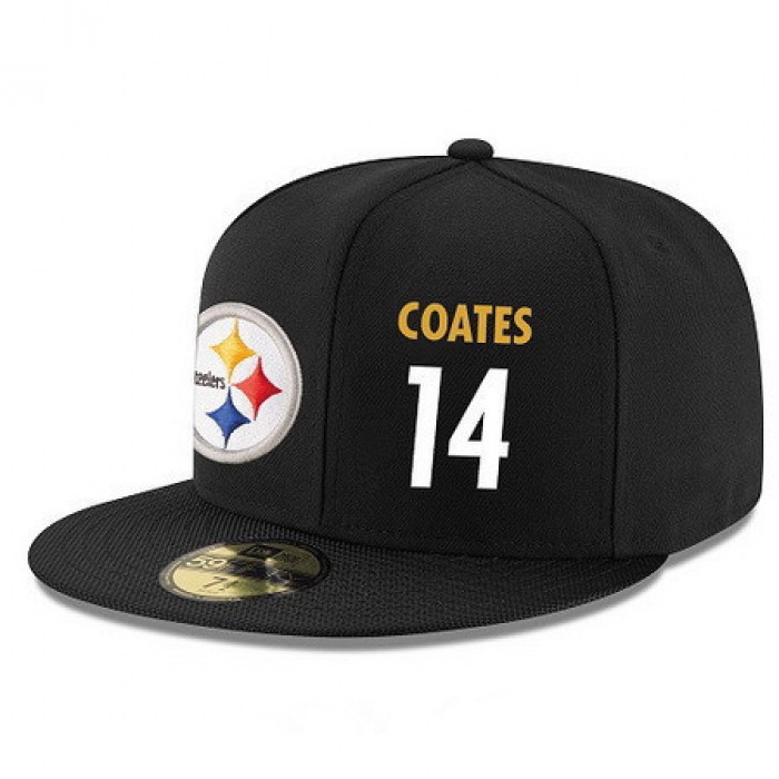 Pittsburgh Steelers #14 Sammie Coates Snapback Cap NFL Player Black with White Number Stitched Hat