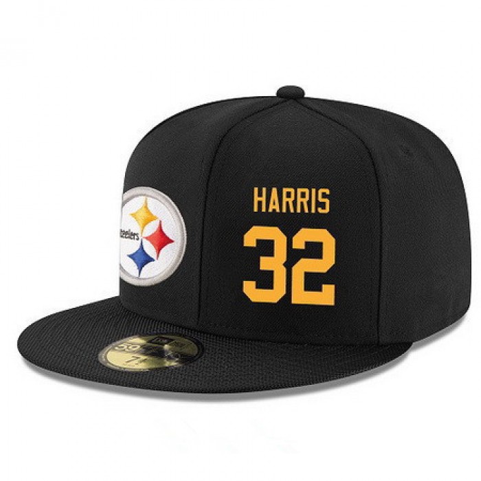 Pittsburgh Steelers #32 Franco Harris Snapback Cap NFL Player Black with Gold Number Stitched Hat