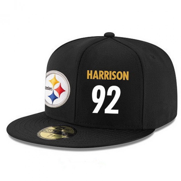 Pittsburgh Steelers #92 James Harrison Snapback Cap NFL Player Black with White Number Stitched Hat