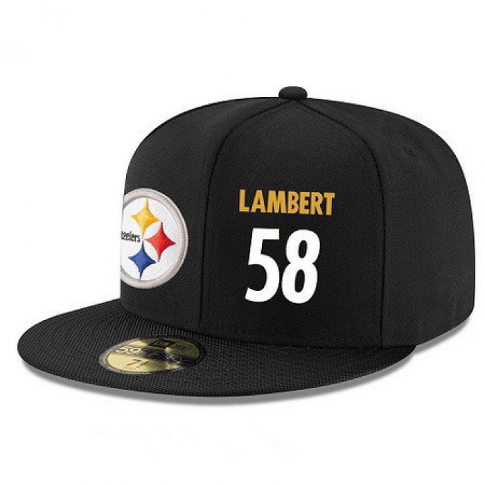 Pittsburgh Steelers #58 Jack Lambert Snapback Cap NFL Player Black with White Number Stitched Hat