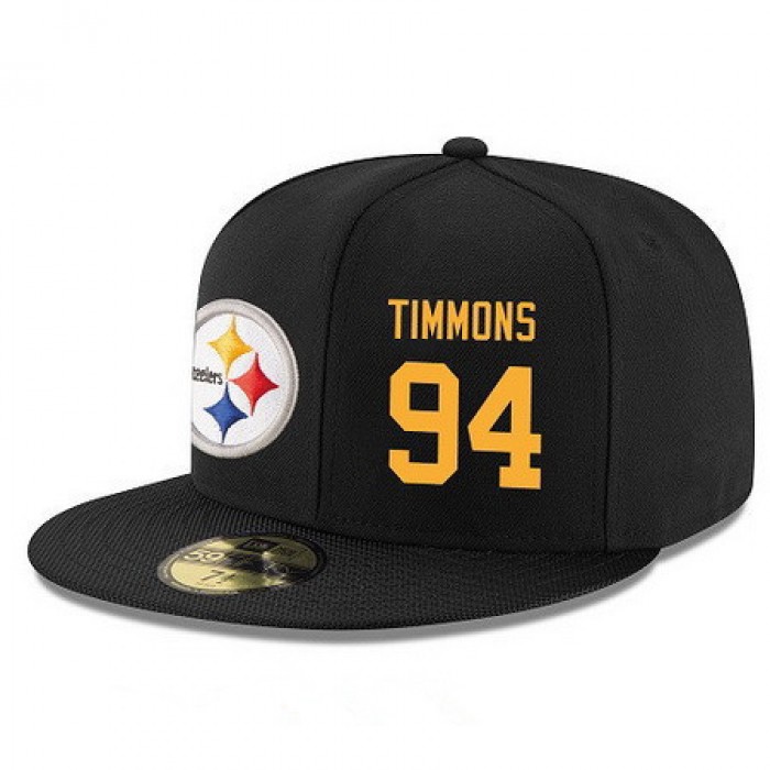 Pittsburgh Steelers #94 Lawrence Timmons Snapback Cap NFL Player Black with Gold Number Stitched Hat