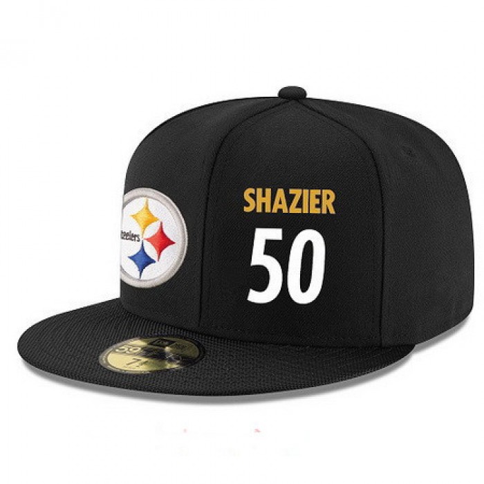 Pittsburgh Steelers #50 Ryan Shazier Snapback Cap NFL Player Black with White Number Stitched Hat