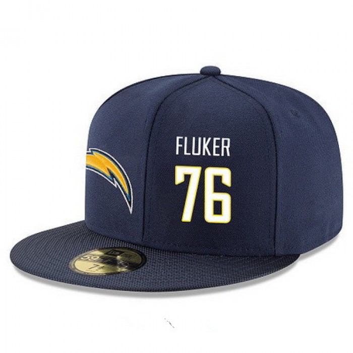 San Diego Chargers #76 D.J. Fluker Snapback Cap NFL Player Navy Blue with White Number Stitched Hat