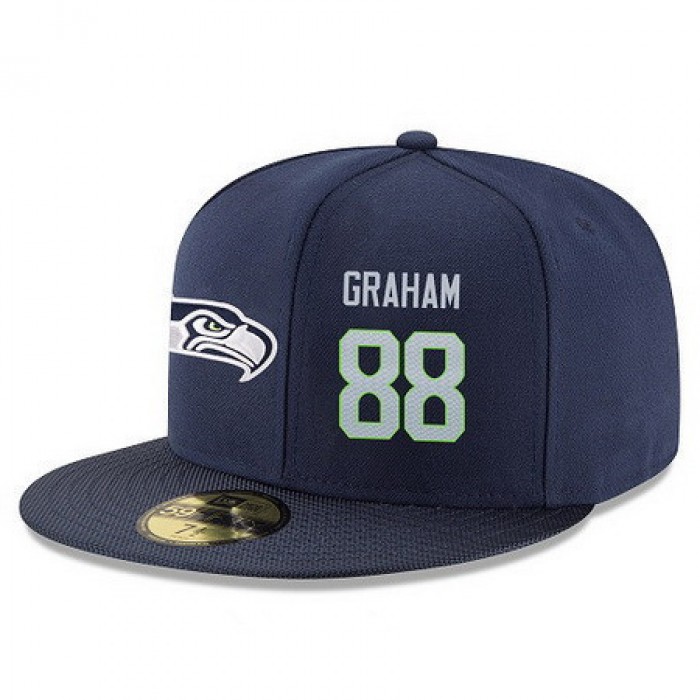 Seattle Seahawks #88 Jimmy Graham Snapback Cap NFL Player Navy Blue with Gray Number Stitched Hat