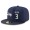 Seattle Seahawks #3 Russell Wilson Snapback Cap NFL Player Navy Blue with Gray Number Stitched Hat