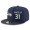 Seattle Seahawks #31 Kam Chancellor Snapback Cap NFL Player Navy Blue with Gray Number Stitched Hat