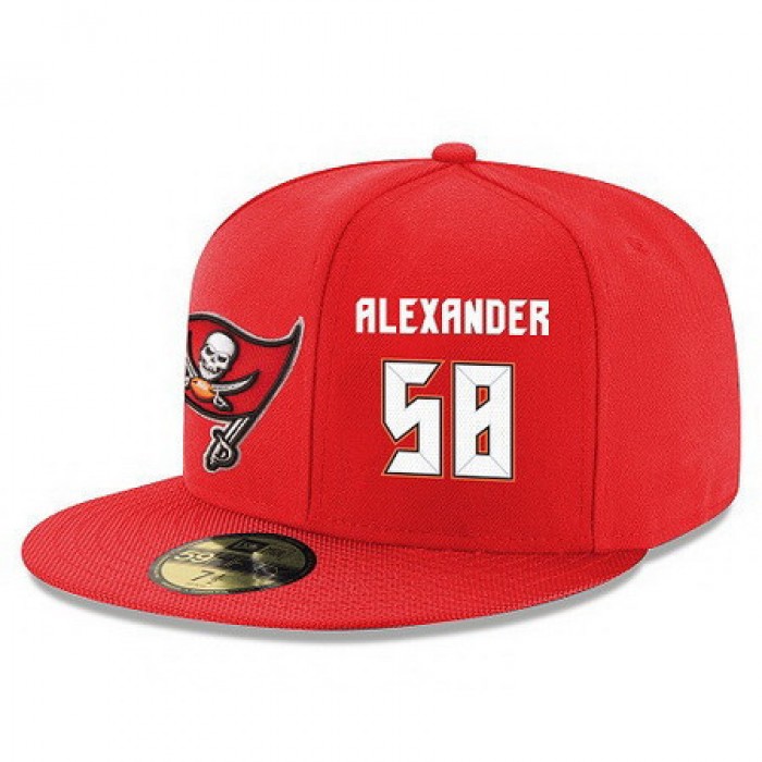 Tampa Bay Buccaneers #58 Kwon Alexander Snapback Cap NFL Player Red with White Number Stitched Hat