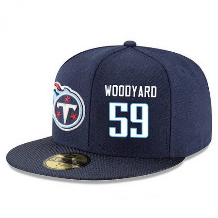 Tennessee Titans #59 Wesley Woodyard Snapback Cap NFL Player Navy Blue with White Number Stitched Hat