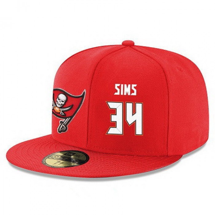 Tampa Bay Buccaneers #34 Charles Sims Snapback Cap NFL Player Red with White Number Stitched Hat