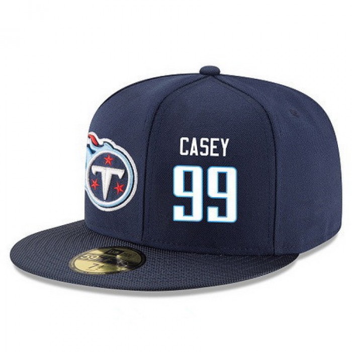 Tennessee Titans #99 Jurrell Casey Snapback Cap NFL Player Navy Blue with White Number Stitched Hat