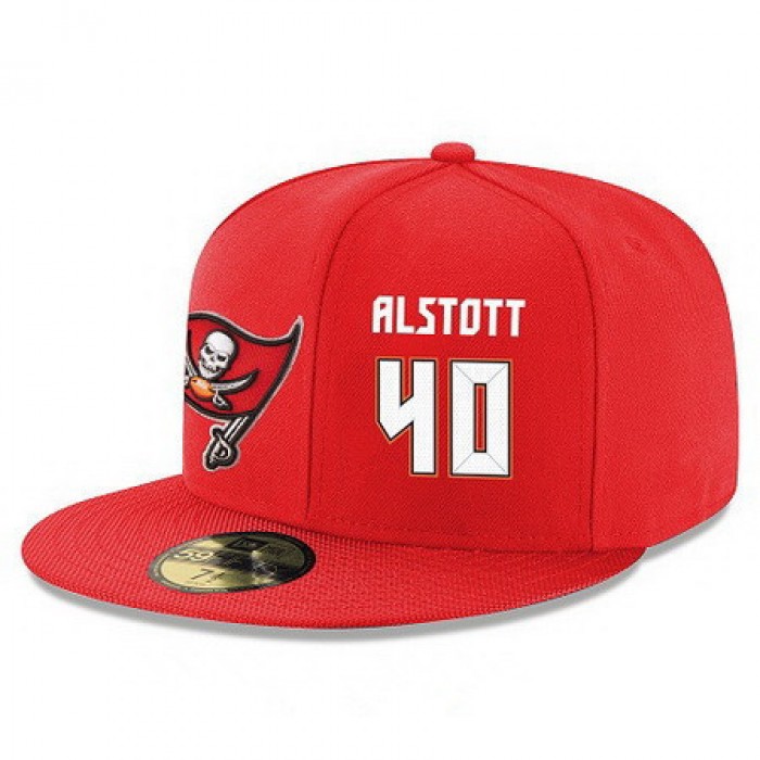 Tampa Bay Buccaneers #40 Mike Alstott Snapback Cap NFL Player Red with White Number Stitched Hat