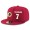 Washington Redskins #7 Joe Theismann Snapback Cap NFL Player Red with White Number Stitched Hat