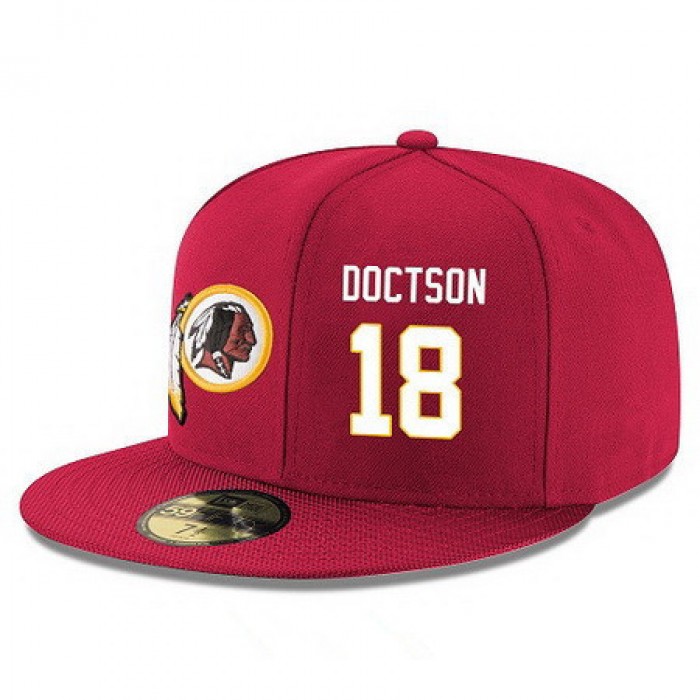 Washington Redskins #18 Josh Doctson Snapback Cap NFL Player Red with White Number Stitched Hat