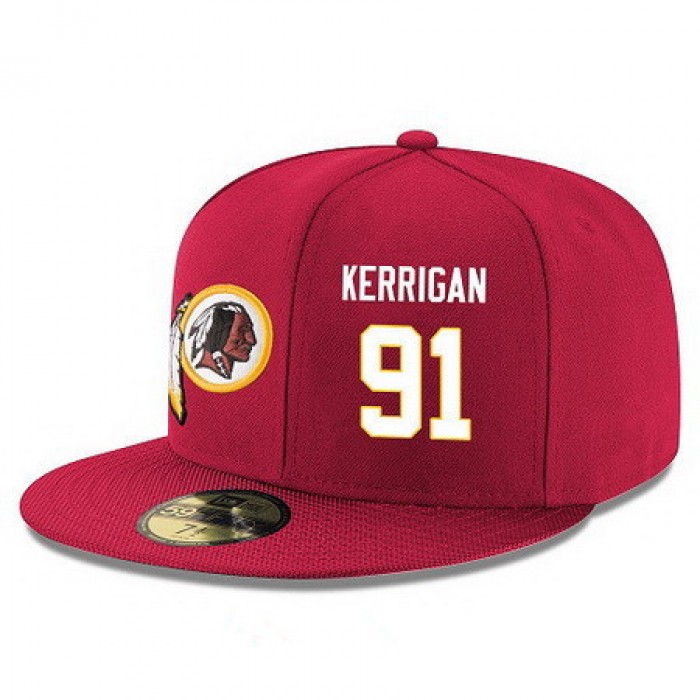 Washington Redskins #91 Ryan Kerrigan Snapback Cap NFL Player Red with White Number Stitched Hat