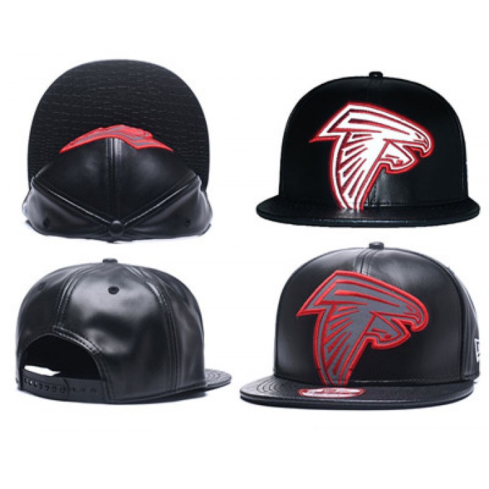 NFL Atlanta Falcons Team Logo Black Reflective Adjustable Hat C102