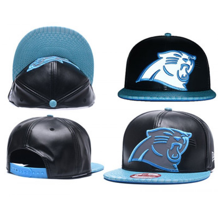 NFL Carolina Panthers Team Logo Black Reflective Adjustable Hat A102