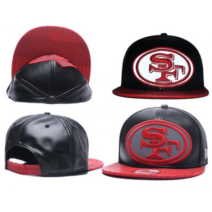 NFL San Francisco 49ers Fresh Logo Black Reflective Adjustable Hat A189