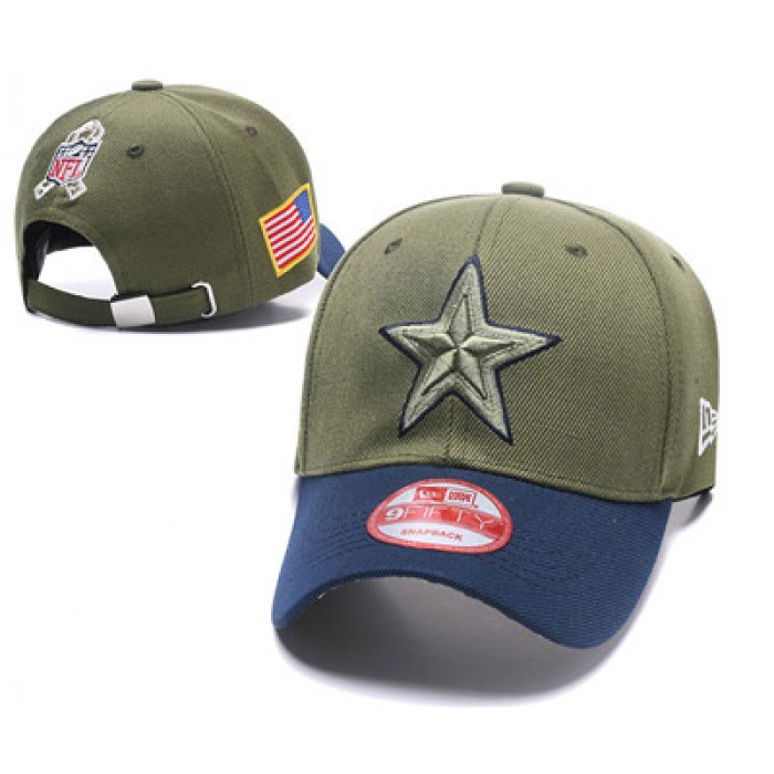 NFL Dallas Cowboys Team Logo Olive Peaked Adjustable Hat SG15