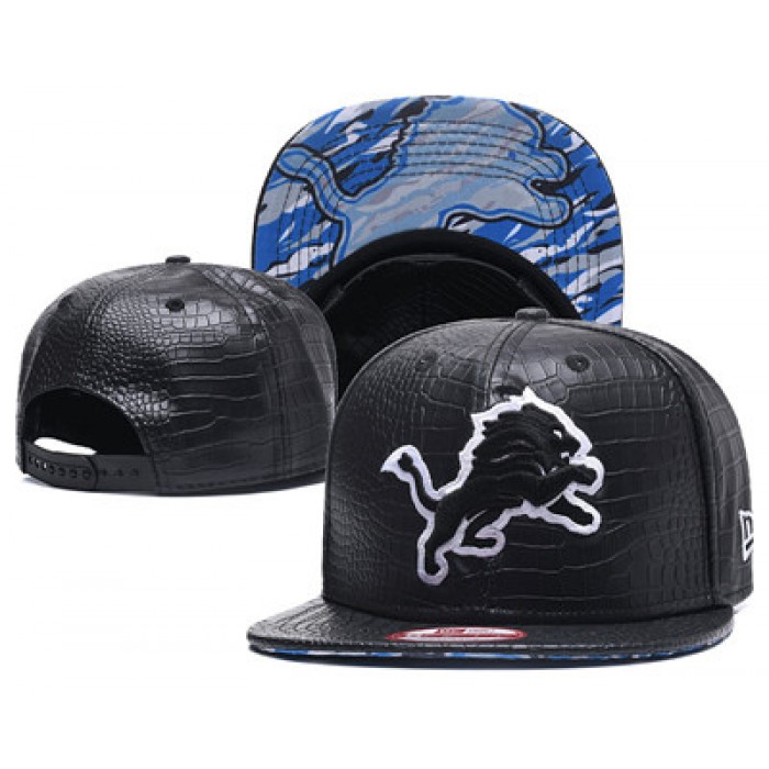 NFL Detroit Lions Team Logo Black Snapback Adjustable Hat GS101