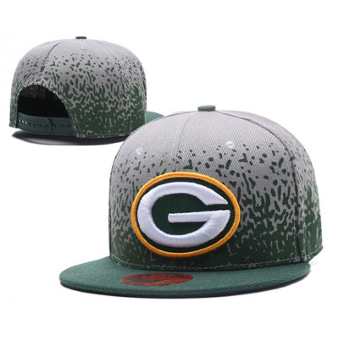 NFL Green Bay Packers Fresh Logo Gray With Green Paint Snapback Adjustable Hat 1036