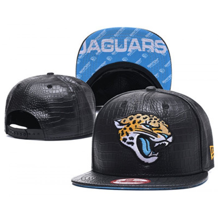 NFL Jacksonville Jaguars Team Logo Black Snapback Adjustable Hat G98