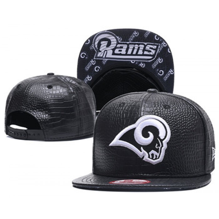 NFL Los Angeles Rams Team Logo Black Snapback Adjustable Hat GS