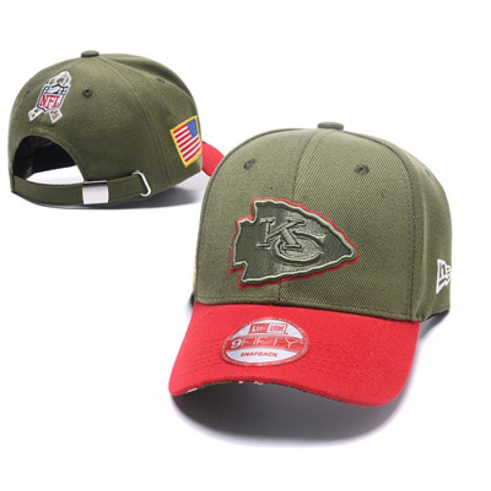NFL Kansas City Chiefs Team Logo Olive Peaked Adjustable Hat SG101