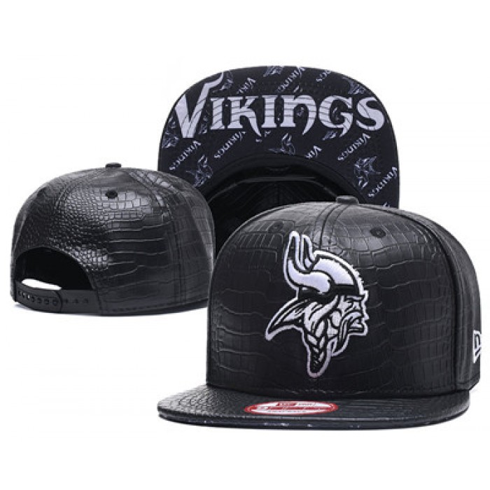 NFL Minnesota Vikings Team Logo Black Snapback Adjustable Hat G789