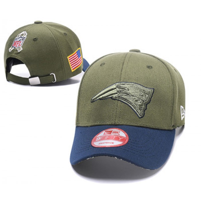 NFL New England Patriots Team Logo Olive Peaked Adjustable Hat SG65