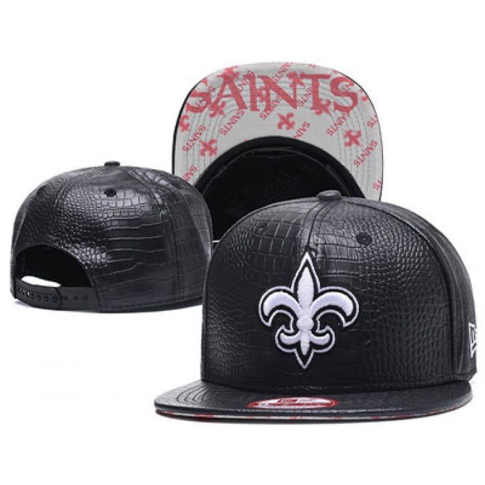 NFL New Orleans Saints Team Logo Black Snapback Adjustable Hat GS56