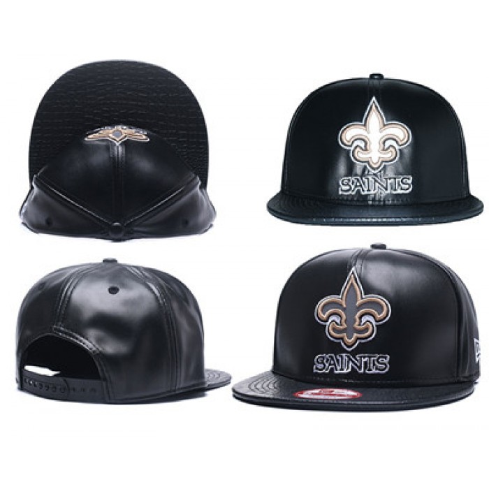 NFL New Orleans Saints Team Logo Black Reflective Adjustable Hat Q106