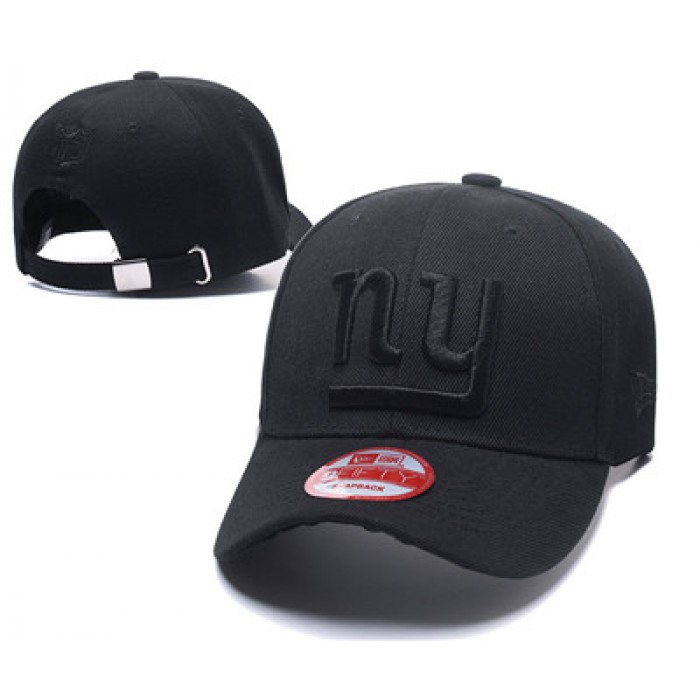 NFL New York Giants Team Logo Black Peaked Adjustable Hat Q85