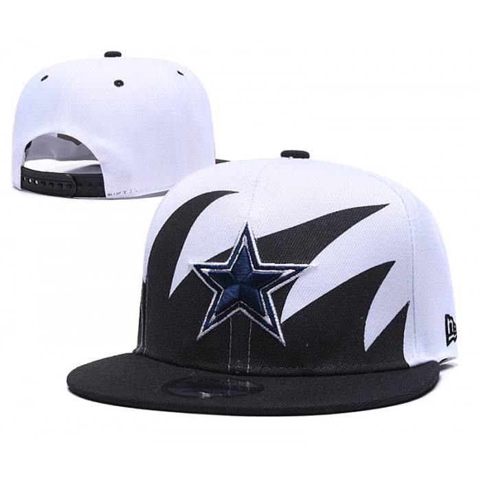 Cowboys Team Logo Black White Adjustable Hat