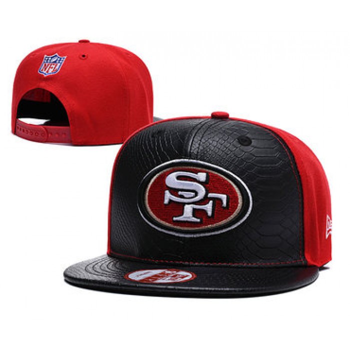 NFL San Francisco 49ers Team Logo Black Red Adjustable Hat YD