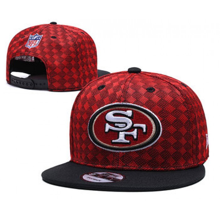 49ers Team Logo Red Black Adjustable Hat TX