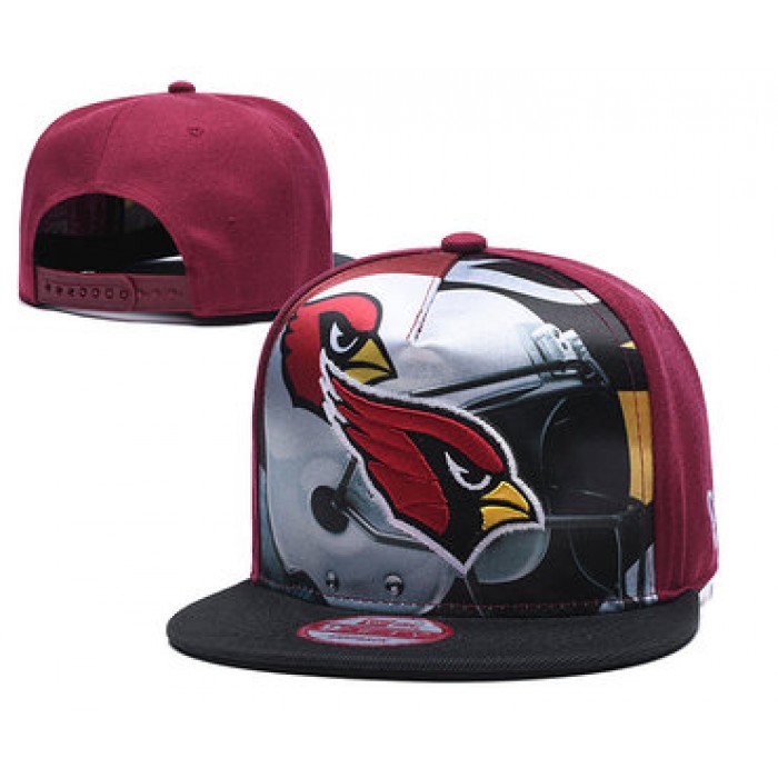 Arizona Cardinals Team Logo Red Black Adjustable Leather Hat TX