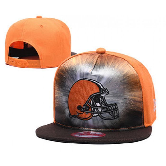 Browns Team Logo Brown Orange Brown Adjustable Leather Hat TX