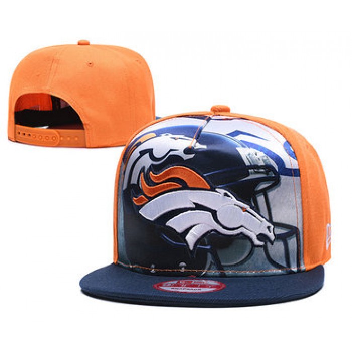 Broncos Team Logo Orange Navy Adjustable Leather Hat TX
